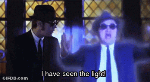 Two Men In Suits And Hats Saying I Have Seen The Light GIF