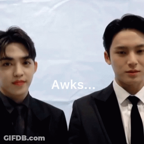 Two Men In Suits Saying Awks GIF