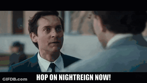 Two Men In Suits Talking Hop On Nightreign Now GIF