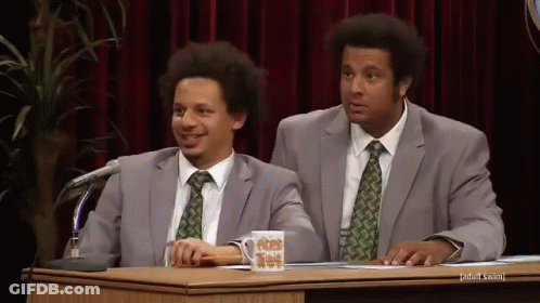 Two Men In Suits With Adult Swim Mug GIF