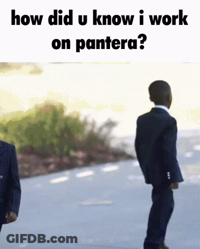 Two Men In Suits With Pantera Quote GIF