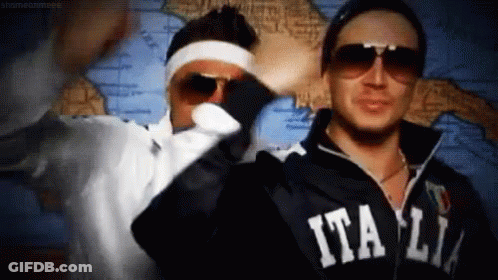 Two Men In Sunglasses And Italia Jackets GIF