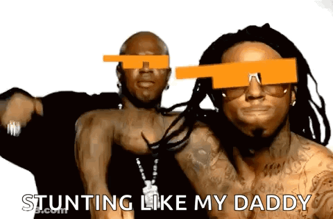 Two Men In Sunglasses Stunting Like My Daddy GIF