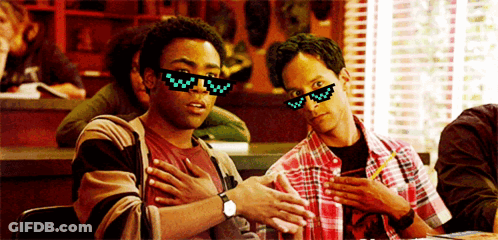 Two Men In Thug Life Sunglasses GIF