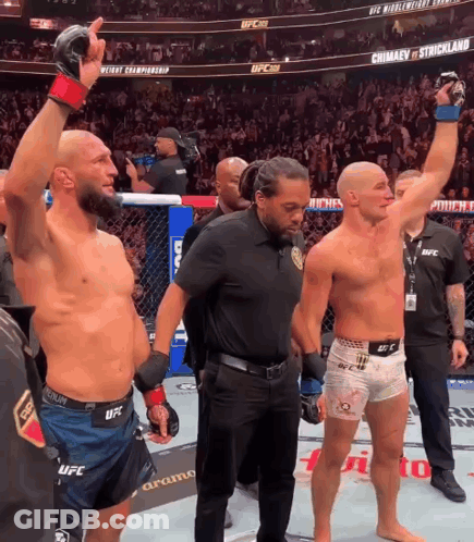 Two Men In UFC Shorts GIF