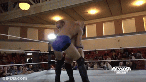 Two Men In Wrestling Ring With Beyond GIF