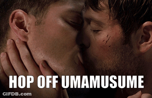 Two Men Kissing Hop Off Umamusume GIF