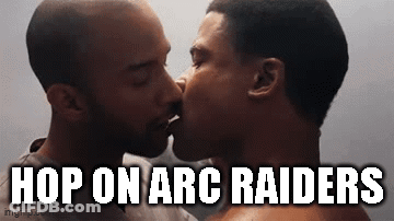 Two Men Kissing Hop On Arc Raiders GIF