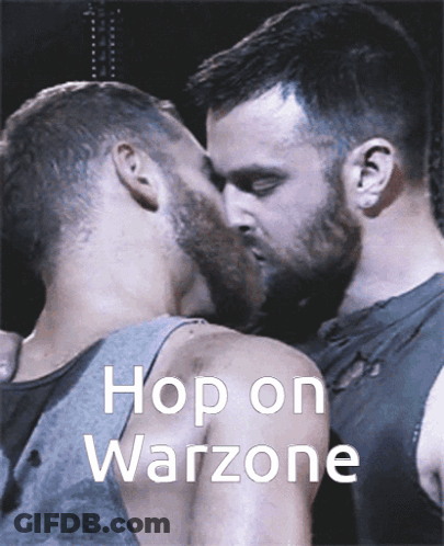 Two Men Kissing Hop On Warzone GIF