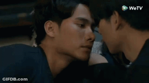 Two Men Kissing In Bedroom GIF