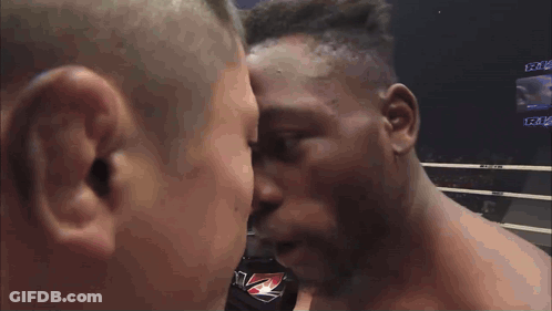 Two Men Kissing In Boxing Ring 1:28 GIF