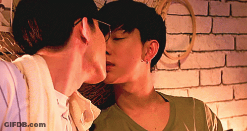 Two Men Kissing GIF