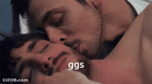 Two Men Kissing With GGS GIF
