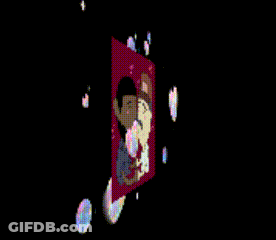 Two Men Kissing With Hearts GIF