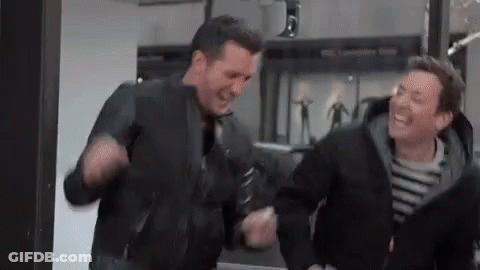 Two Men Laughing Together GIF
