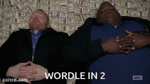 Two Men Laying On Pile Of Money Wordle In 2 GIF