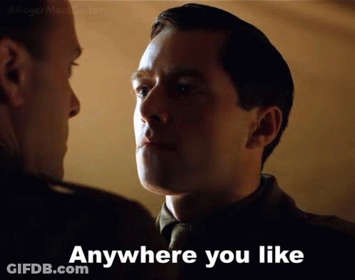 Two Men Locking Eyes Anywhere You Like GIF