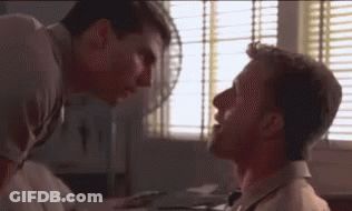 Two Men Looking At Each Other GIF