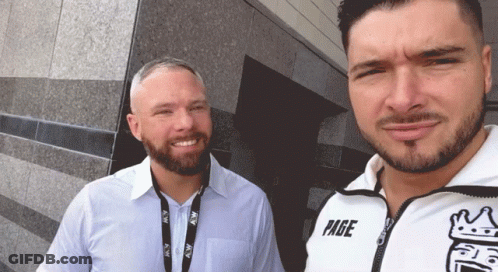 Two Men Looking At Each Other Saying Do You Just Have Guys That GIF