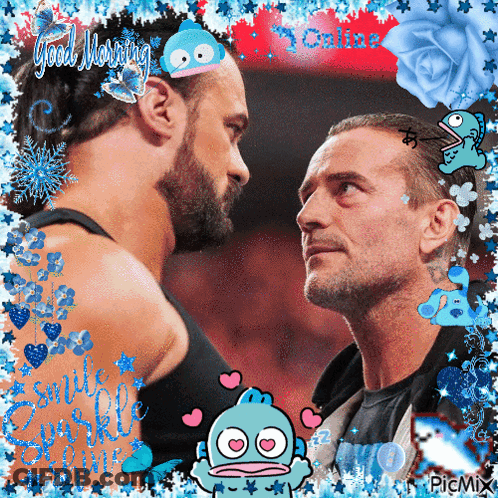 Two Men Looking At Each Other Saying Good Morning GIF