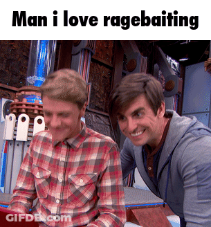 Two Men Looking At Laptop Ragebaiting GIF