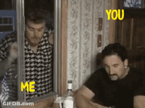 Two Men Looking Out Window Saying Me And You GIF