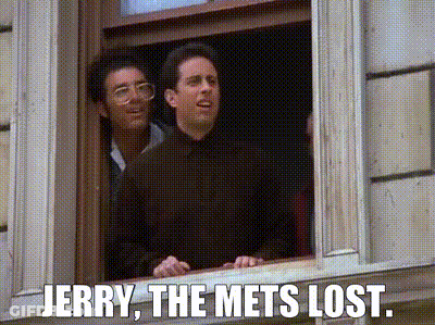Two Men Looking Out Window With Mets Lost GIF