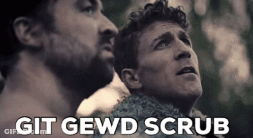 Two Men Looking Up Git Gewd Scrub GIF