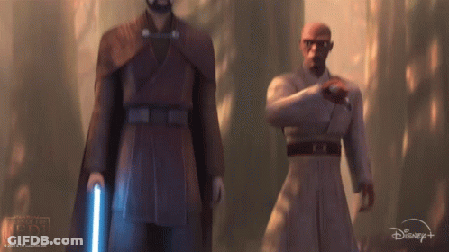 Two Men Next To Disney Plus Logo GIF