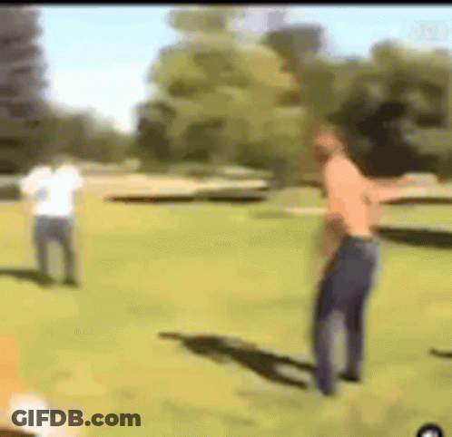 Two Men On A Grass Field GIF