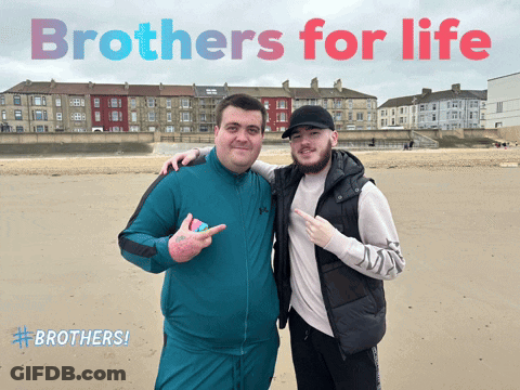 Two Men On Beach Brothers For Life GIF