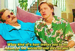 Two Men On Couch Saying What Kind Of Host GIF