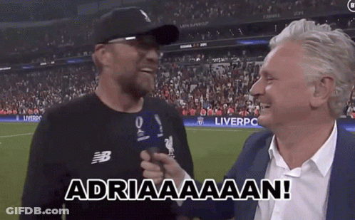 Two Men On Soccer Field Saying Adriaaaan GIF