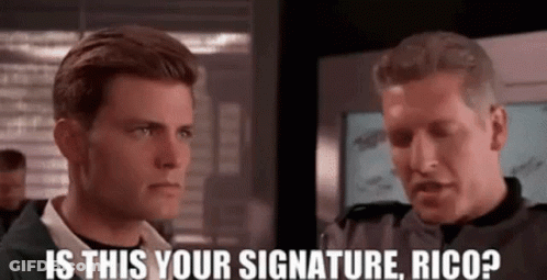 Two Men One Asking Is This Your Signature Rico GIF