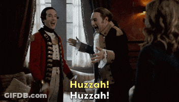 Two Men One Saying Huzzah Huzzah GIF