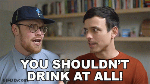 Two Men One Saying You Shouldn't Drink At All GIF