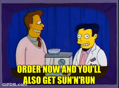 Two Men Order Now Sun 'N' Run GIF