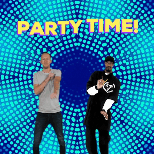 Two Men Party Time Trippy Background GIF