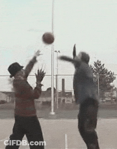 Two Men Playing Basketball GIF