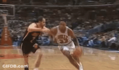 Two Men Playing Basketball GIF