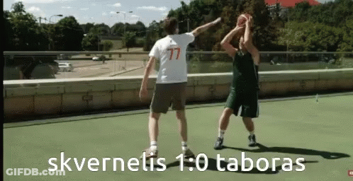 Two Men Playing Basketball One Wearing 77 Jersey GIF