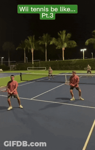 Two Men Playing Tennis Wii Tennis Be Like Pt.3 GIF
