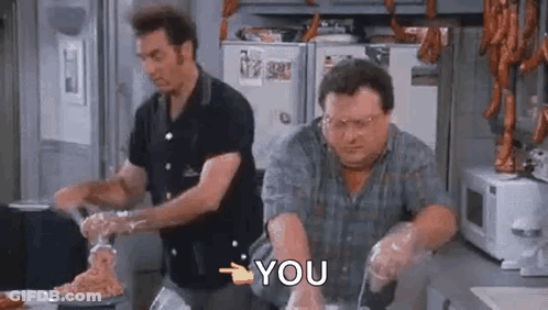Two Men Preparing Food In Kitchen GIF