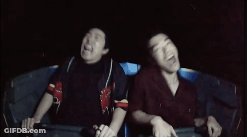 Two Men Riding Roller Coaster Chicago Shirt GIF