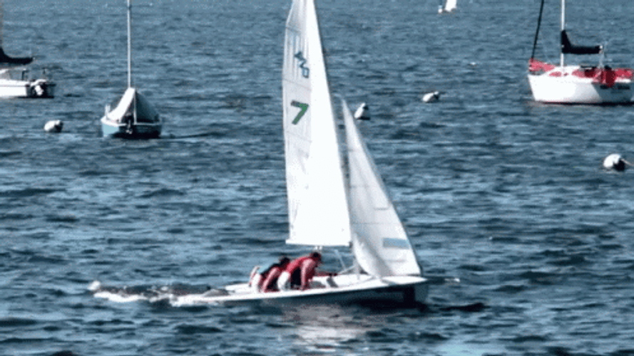 Two Men Sailing In The Sea GIF