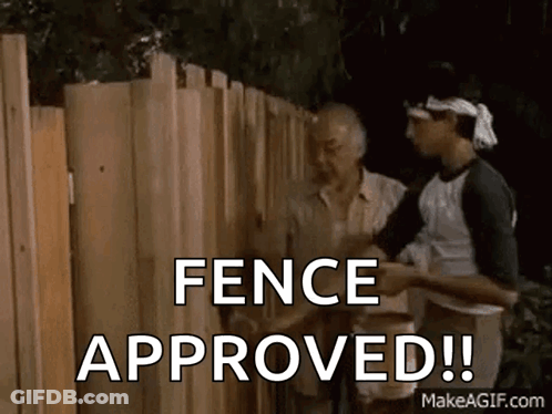 Two Men Saying Fence Approved GIF