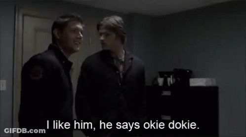 Two Men Saying I Like Him Okie Dokie GIF