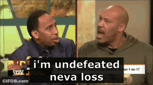 Two Men Saying I'm Undefeated Neva Loss GIF
