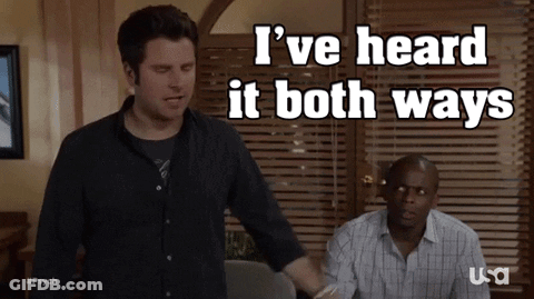 Two Men Saying I've Heard It Both Ways GIF