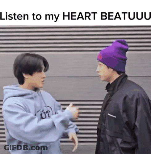 Two Men Saying Listen To My Heart Beatuu GIF